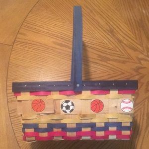 Sports Themed Wicker Basket